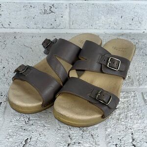Dansko Sophie Wedge Sandals Taupe/Brown, EU 38, US 7.5-8 Adjustable straps